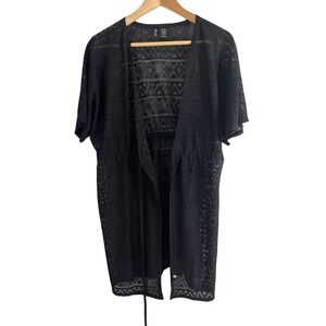 Anne Cole Swim Cover Up Womens XXXL Black Geometric Mesh SCU11015